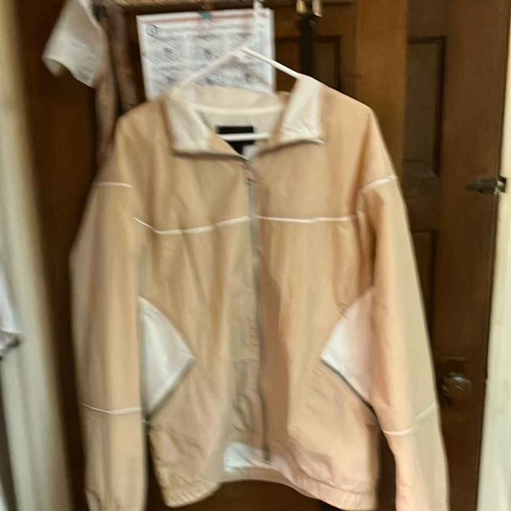 Jordan, beige and white windbreaker pants and jacket